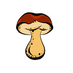 Colorful clipart of a multicolored mushroom