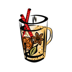 Color clip art from a cocktail glass.