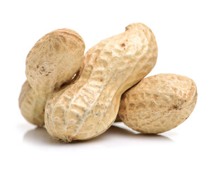 peanuts on white background