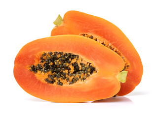 Papaya fruit isolated on a white background