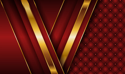 Dark red and gold abstract background luxury light golden line template premium design . Elegant shape paper element decoration illustration for cover magazine , poster , flyer , invitation
