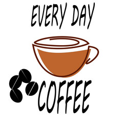 cup of coffee with beans