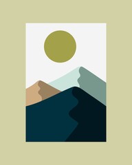 3 beautiful mountains illustrations for t-shirt design, cup design, wallpaper and other.