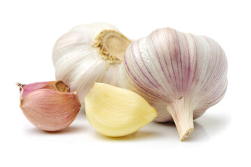 fresh garlic isolated on white background 