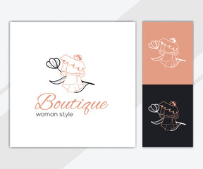 Abstract modern woman fashion logo template suitable for boutique