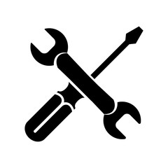 Tools wrench and screwdriver icon vector