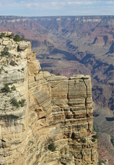 a man in the distance on the Hermit Road on the South Rim of the Grand Canyon National Park in Arizona in the month of October, USA