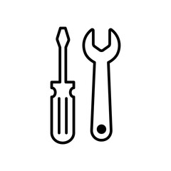 Tools wrench and screwdriver icon vector