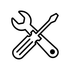 Tools wrench and screwdriver icon vector