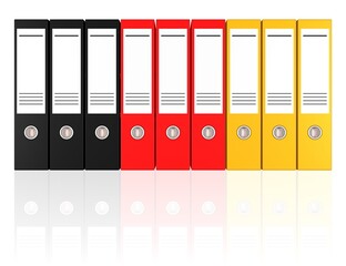 Aktenordner in den Farben der deutschen Flagge