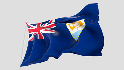 Anguilla FLAG ISOLATED IN GREY BACKGROUND