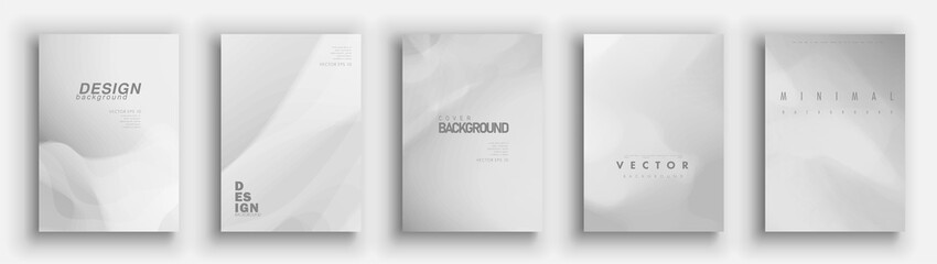 Minimal covers design. White set. Idustrial geometric patterns. Eps10 vector