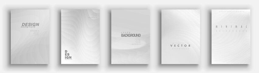 Minimal covers design. White set. Idustrial geometric patterns. Eps10 vector