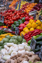 fresh vegetables at a farmer's market
