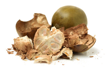 Luo Han Guo/ Fructus Momordicae/ Momordica grosvenori/ Siraitia Grosvenori on white background