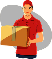 courier delivering package to costumer