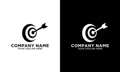 Archery logo design vector. Letter C and bow abstract symbol. Letter C outline logo design. Archery sport vector icon.