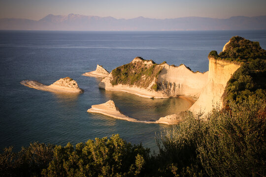 Cape Drastis bay view at sunset