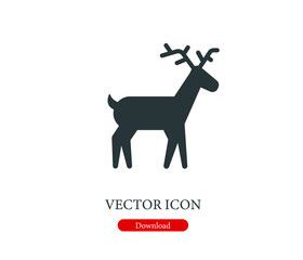 wild dear vector icon. Editable stroke. Symbol in Line Art Style for Design, Presentation, Website or Apps Elements, Logo. Pixel vector graphics - Vector