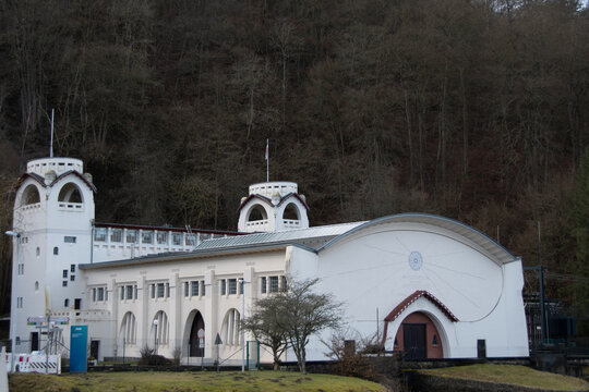 The Heimbach Art Nouveau hydropower plant in the morning
