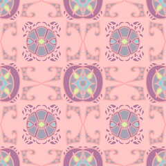 Ornate Abstract Pink And Purple Decorative Pattern