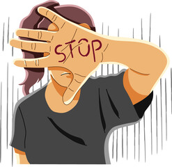 stop domestic abuse or violence concept