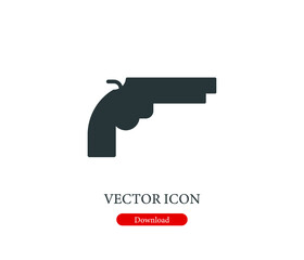  gun vector icon. Editable stroke. Symbol in Line Art Style for Design, Presentation, Website or Apps Elements, Logo. Pixel vector graphics - Vector