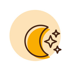 Moon and star vector icon. Weather sign