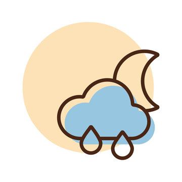 recommend clip art: Raincloud with raindrops moon vector icon