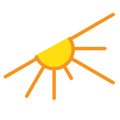 Vector orange sun icon