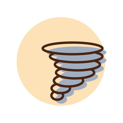 Tornado vector icon. Whirlwind storm sign