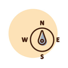 Obraz premium Compass wind rose vector icon. Direction north