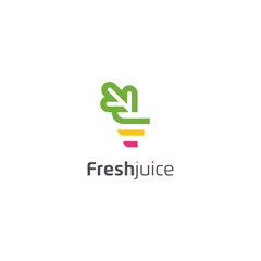 Elegant Fruit juice logo. Fresh drink logo template