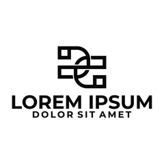 Initial letter DG logo template with geometric wired illustration in flat design monogram symbol