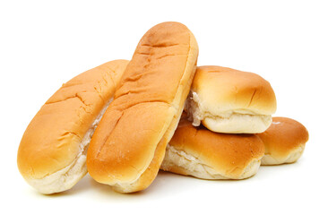 Bread buns on white