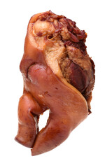 cooked the face of the pig on white background