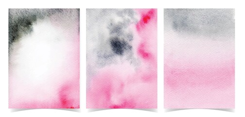 Elegant Abstract Black And Pink Background Set