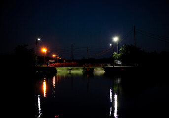 Fototapeta na wymiar boat ramp at night