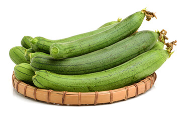 fresh loofah on the white background 