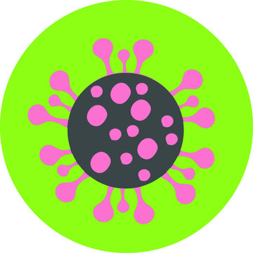 Virus icon on green background. Royalty free and fully editable. 