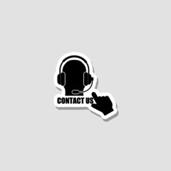 Black Contact us sticker icon