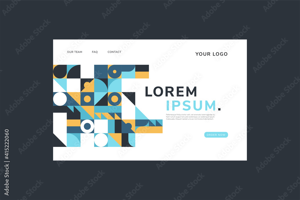 Poster langing page concept. website or mobile app design template. colorful geometric vector illustration 