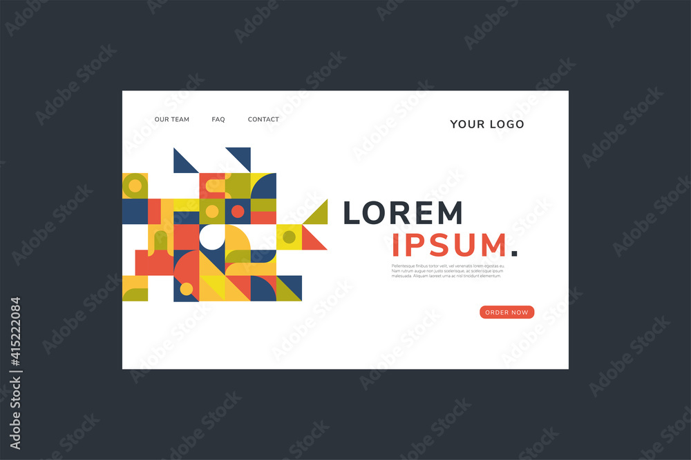 Poster langing page concept. website or mobile app design template. colorful geometric vector illustration 