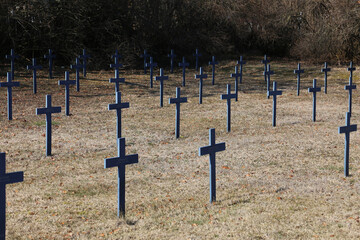 Graves of German soldier killed in II. World War at Lake Balaton Balatonkenese Hungary