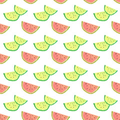 summer bright seamless pattern of watermelon slices