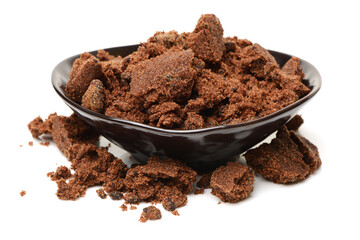 brown sugar on white background