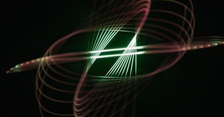 Spirograph light painting in the dark