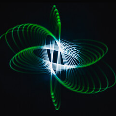 Spirograph light painting in the dark