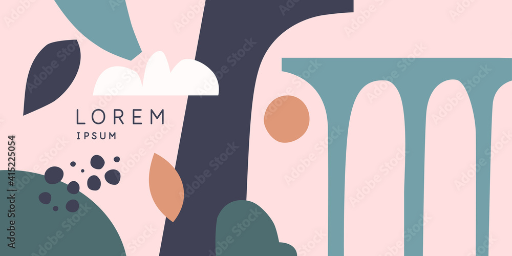 Poster a composition of graphic elements in a popular style. background for your design. a poster for a blo