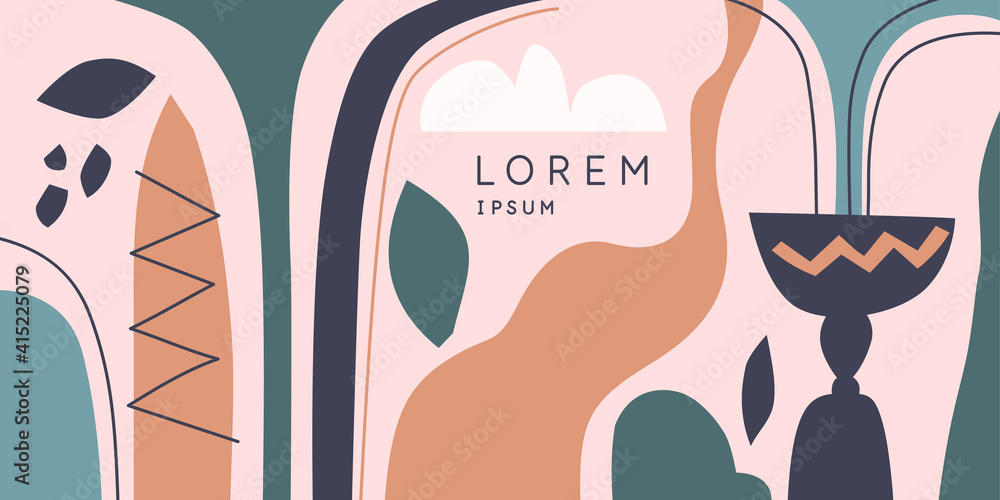 Poster a composition of graphic elements in a popular style. background for your design. a poster for a blo